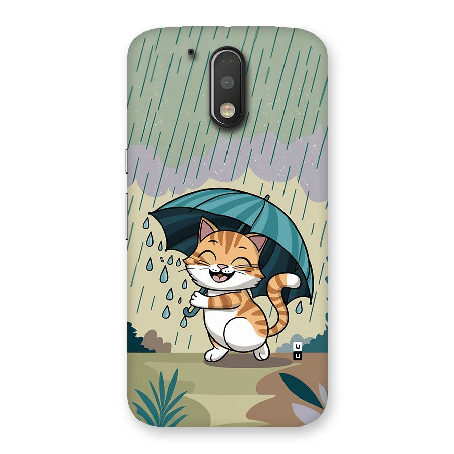 Cat In Rain Back Case for Moto G4 Plus