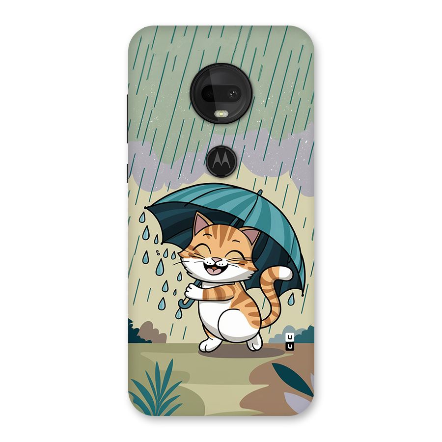 Cat In Rain Back Case for Moto G7