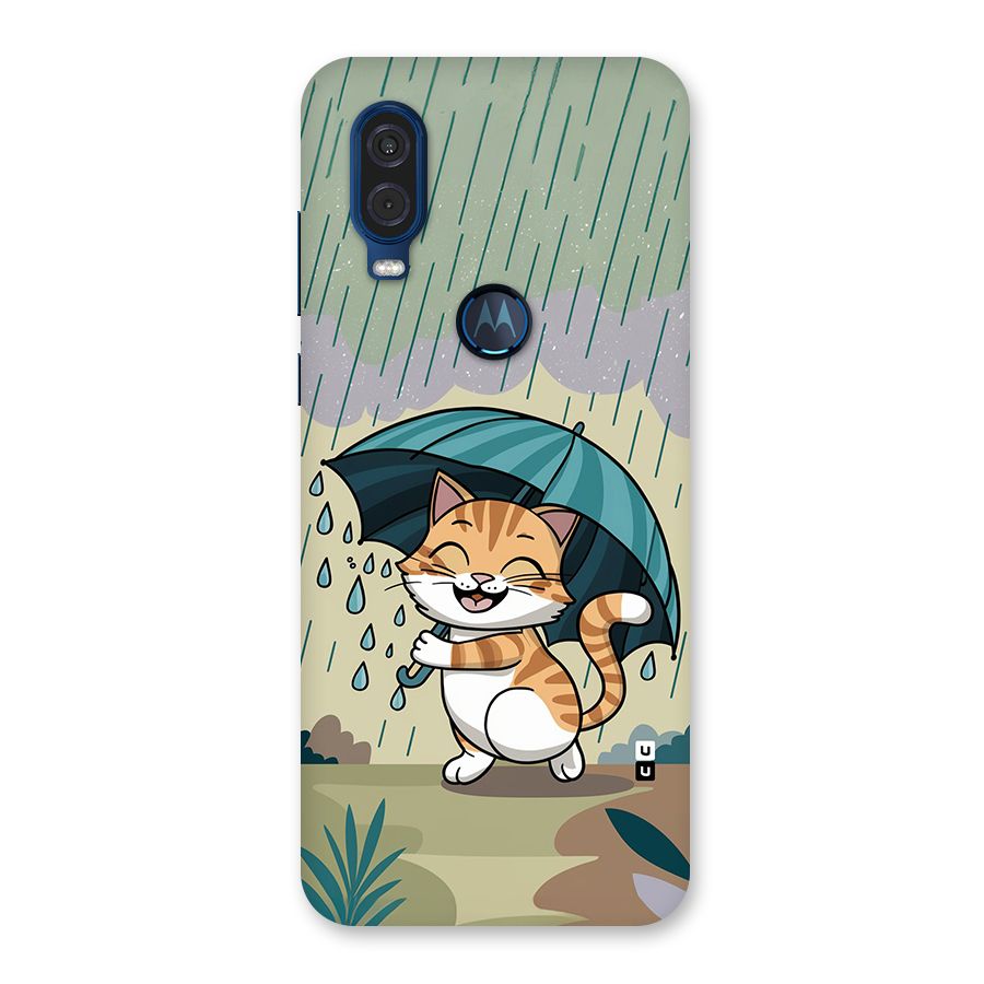 Cat In Rain Back Case for Motorola One Vision