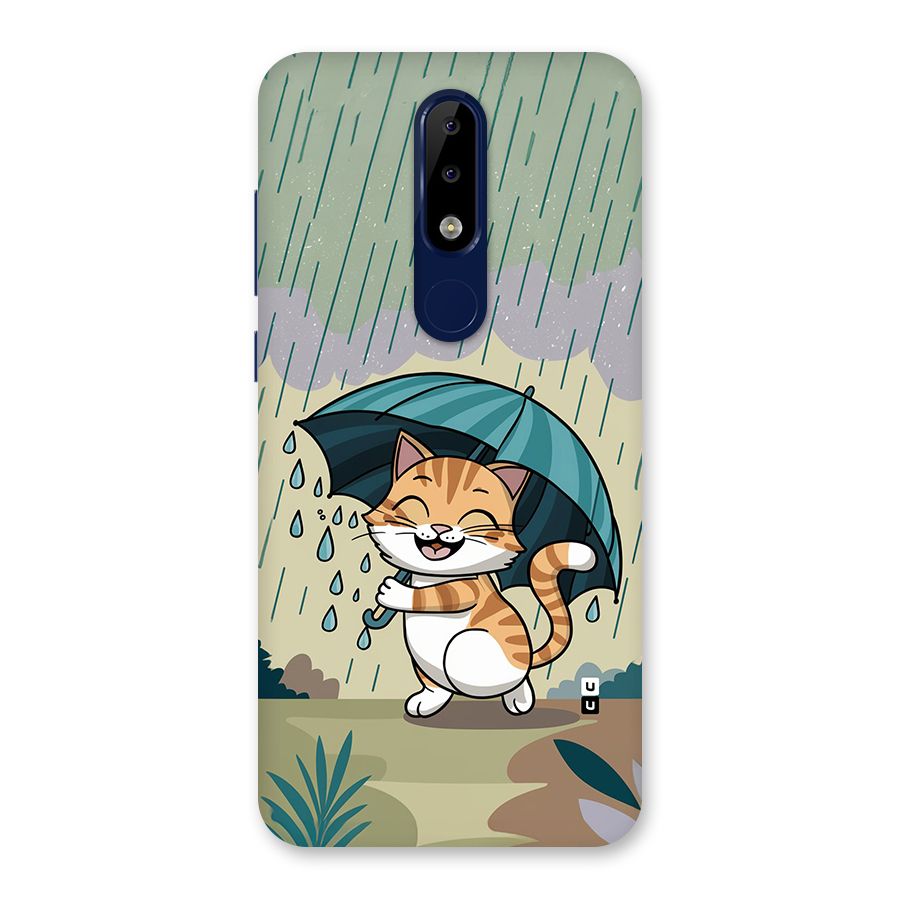 Cat In Rain Back Case for Nokia 5.1 Plus