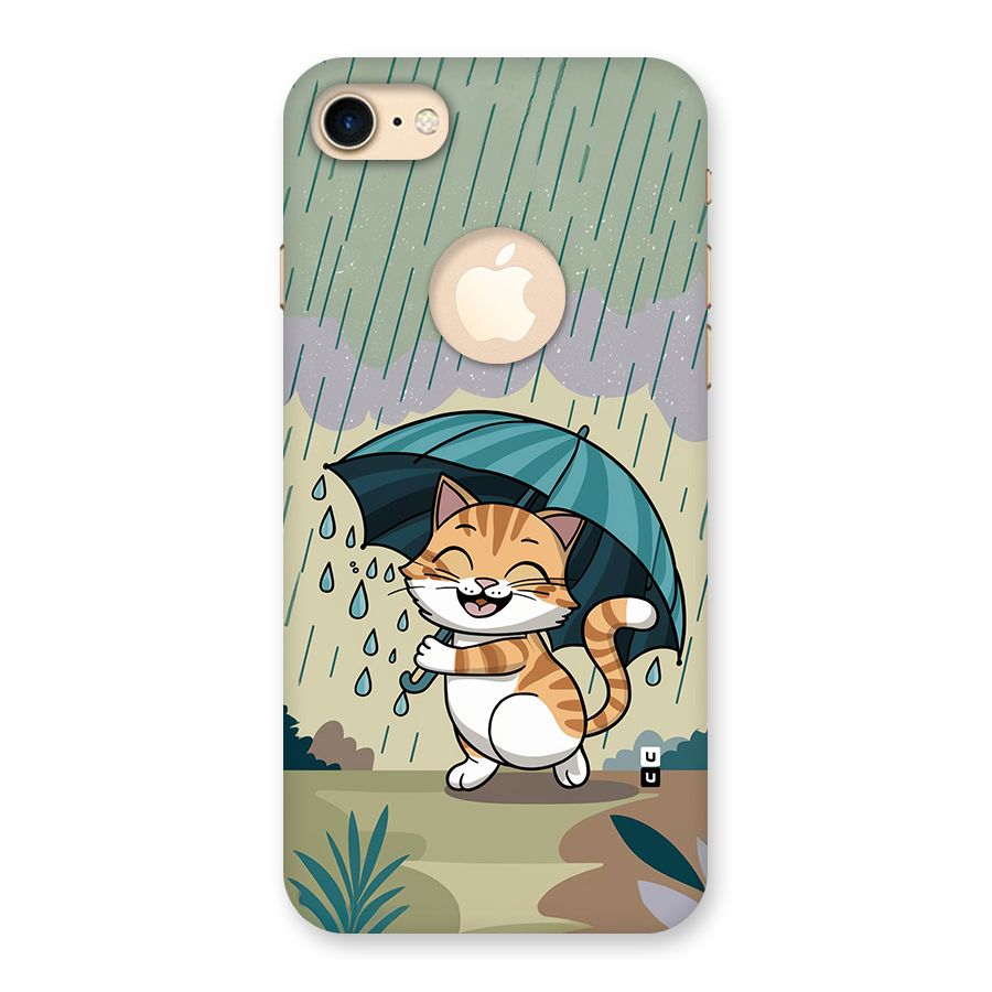Cat In Rain Back Case for iPhone 7 Logo Cut