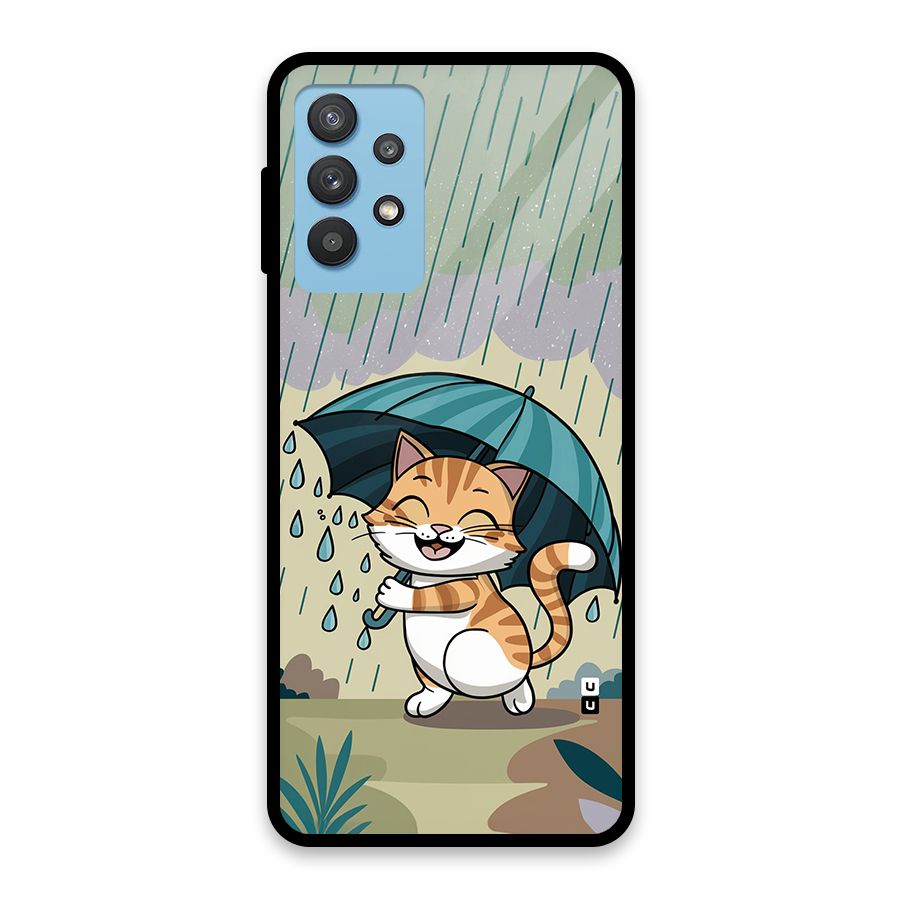 Cat In Rain Glass Back Case for Galaxy M32 5G