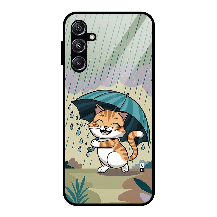 Cat In Rain Glass Back Case for Galaxy M34 5G