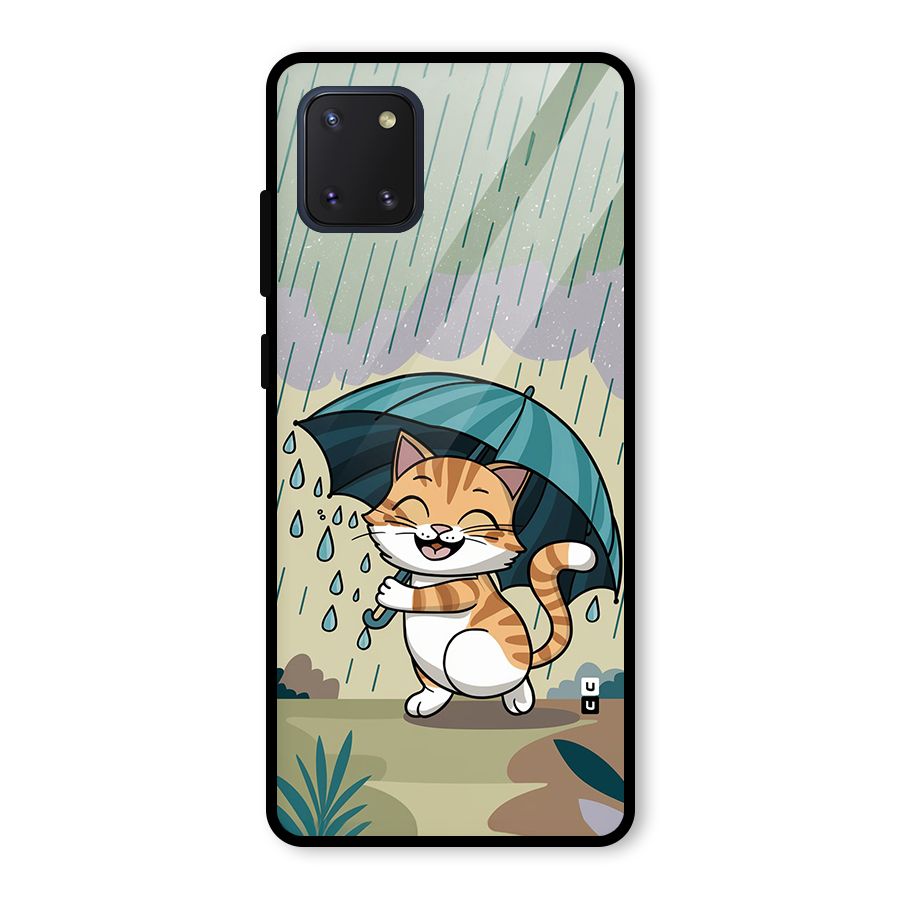 Cat In Rain Glass Back Case for Galaxy Note 10 Lite