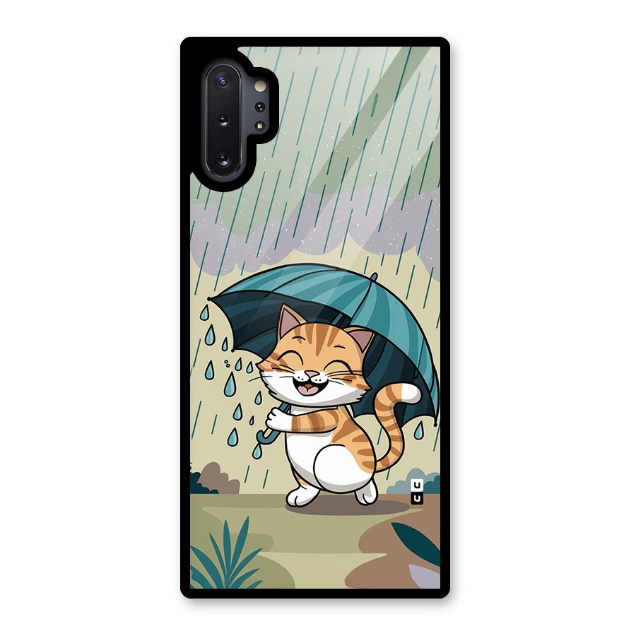 Cat In Rain Glass Back Case for Galaxy Note 10 Plus