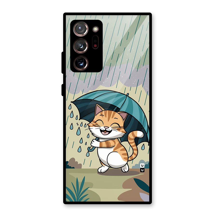 Cat In Rain Glass Back Case for Galaxy Note 20 Ultra 5G