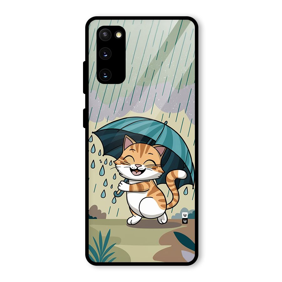 Cat In Rain Glass Back Case for Galaxy S20 FE 5G