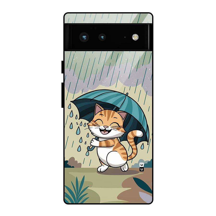 Cat In Rain Glass Back Case for Google Pixel 6