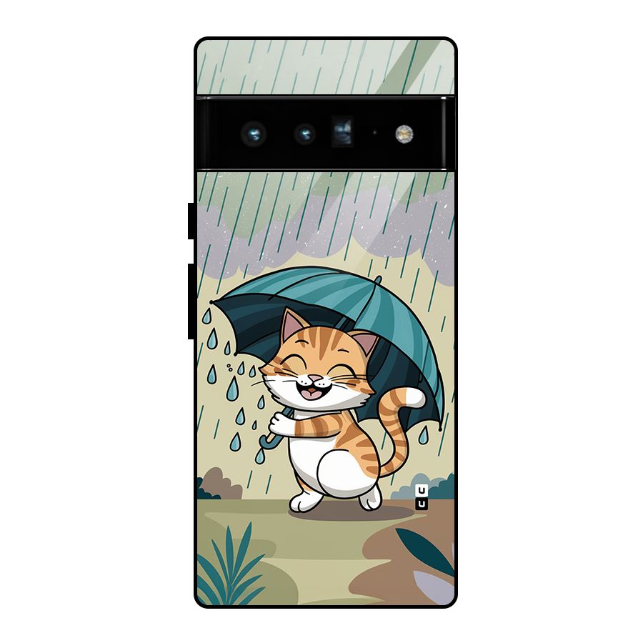 Cat In Rain Glass Back Case for Google Pixel 6 Pro