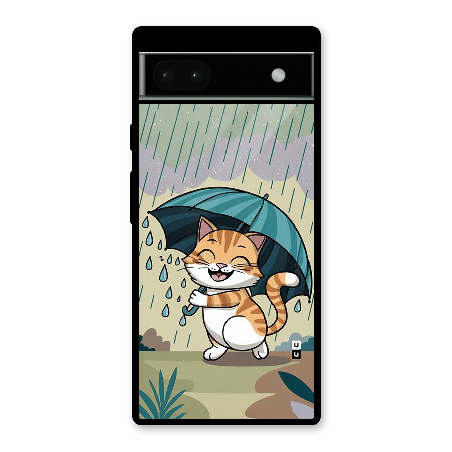 Cat In Rain Glass Back Case for Google Pixel 6a