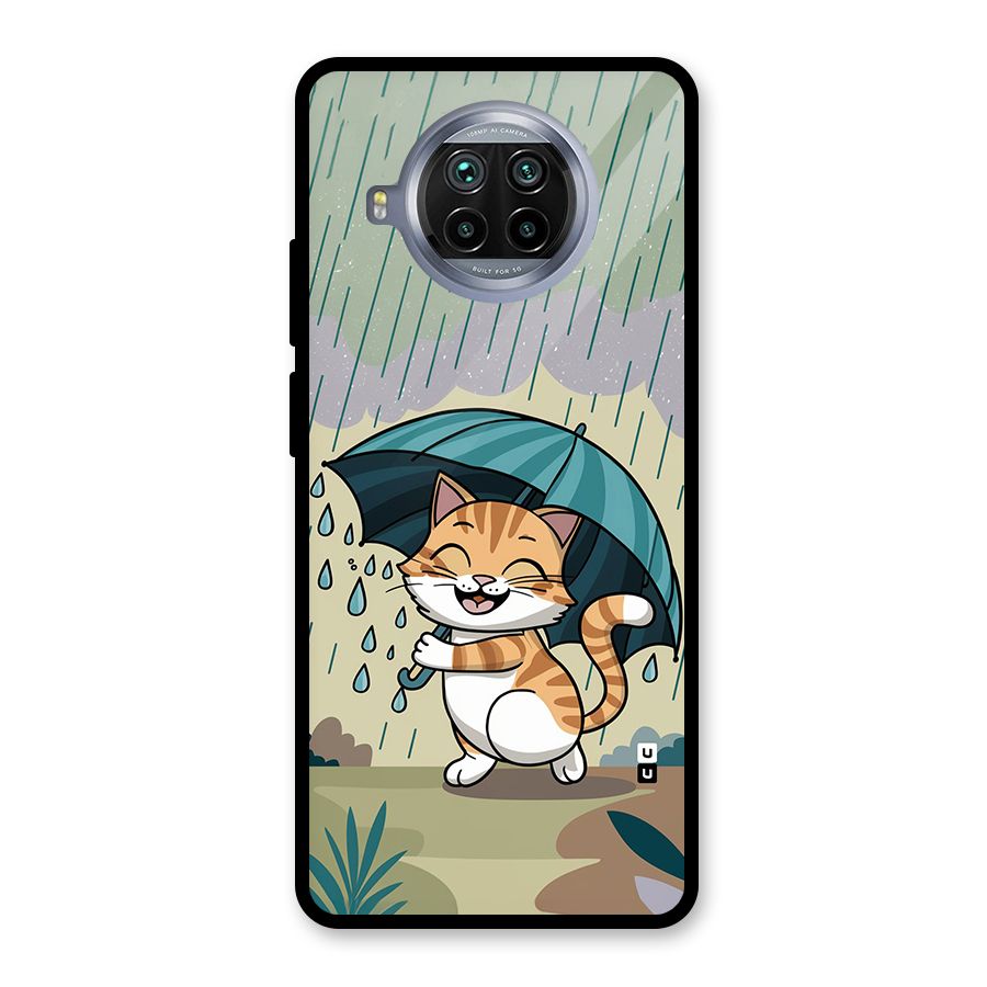 Cat In Rain Glass Back Case for Mi 10i