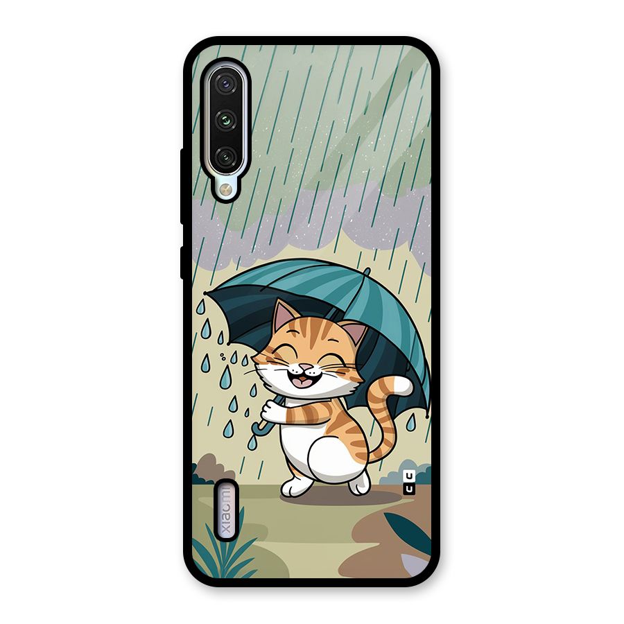 Cat In Rain Glass Back Case for Mi A3