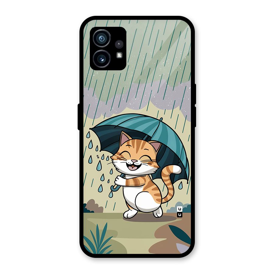 Cat In Rain Glass Back Case for Nothing Phone 1