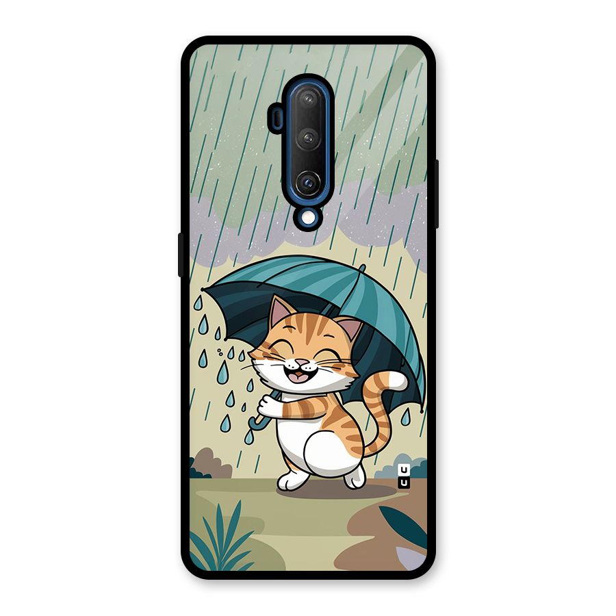 Cat In Rain Glass Back Case for OnePlus 7T Pro