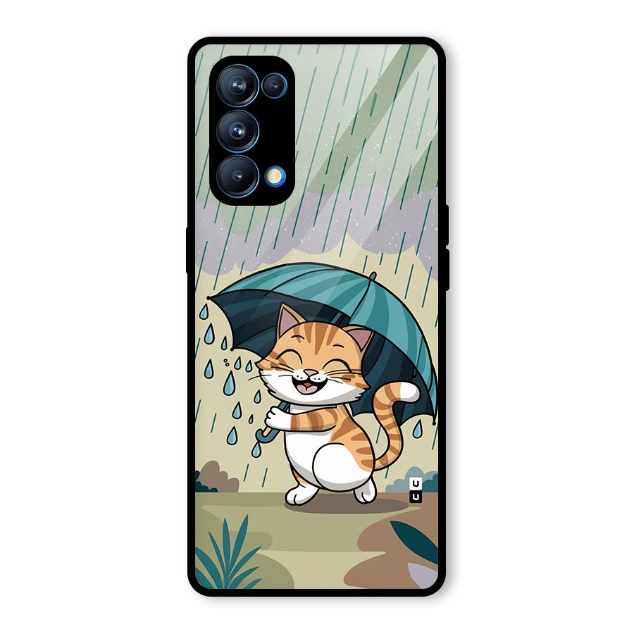 Cat In Rain Glass Back Case for Oppo Reno5 Pro 5G