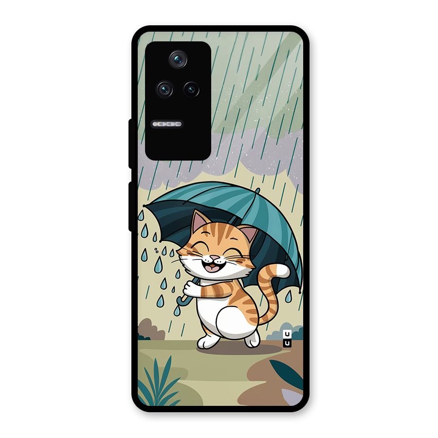 Cat In Rain Glass Back Case for Poco F4 5G