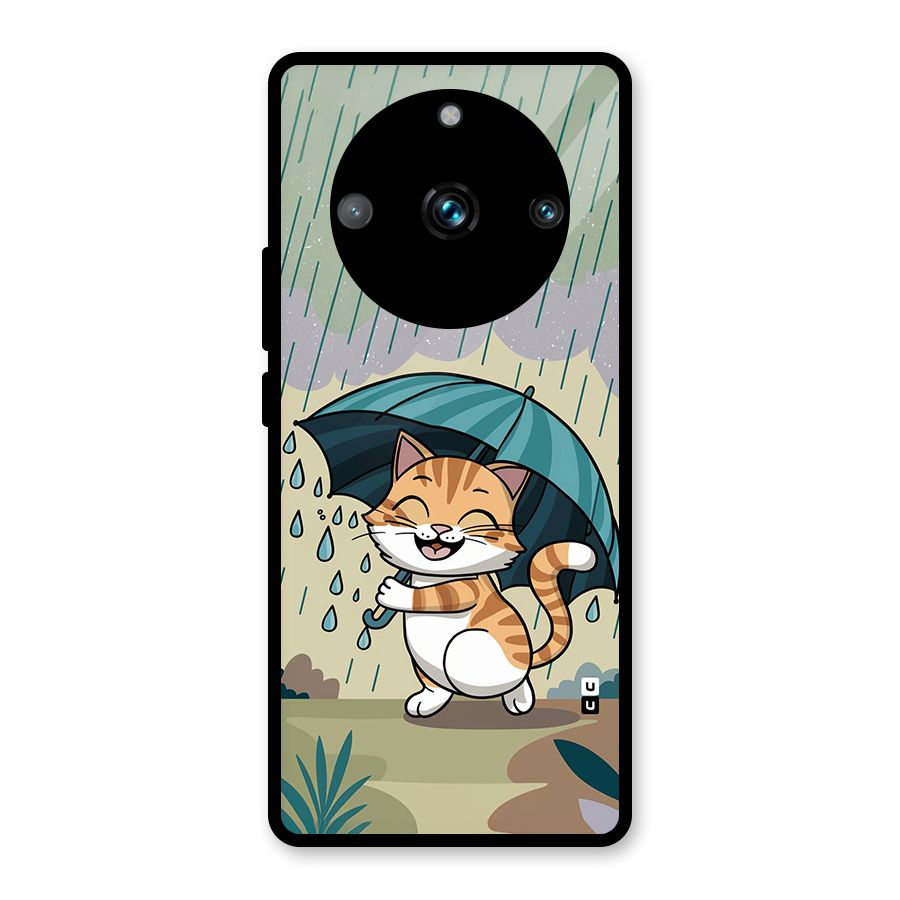 Cat In Rain Glass Back Case for Realme 11 Pro Plus