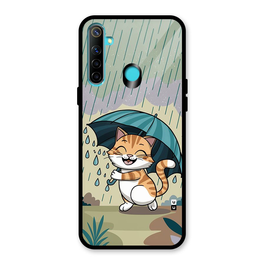 Cat In Rain Glass Back Case for Realme 5i