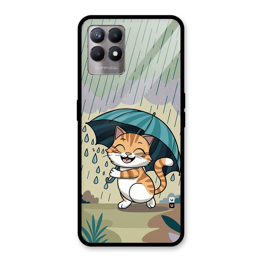 Cat In Rain Glass Back Case for Realme 8i