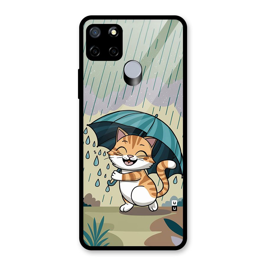 Cat In Rain Glass Back Case for Realme Narzo 20
