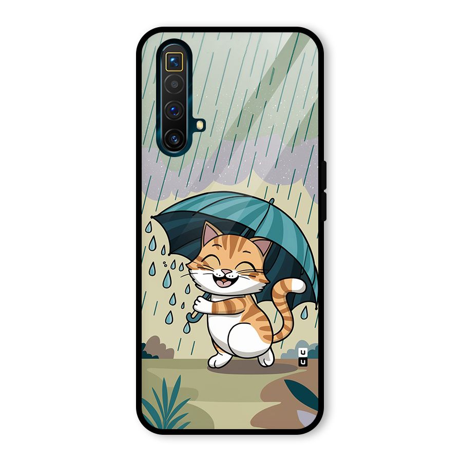 Cat In Rain Glass Back Case for Realme X3