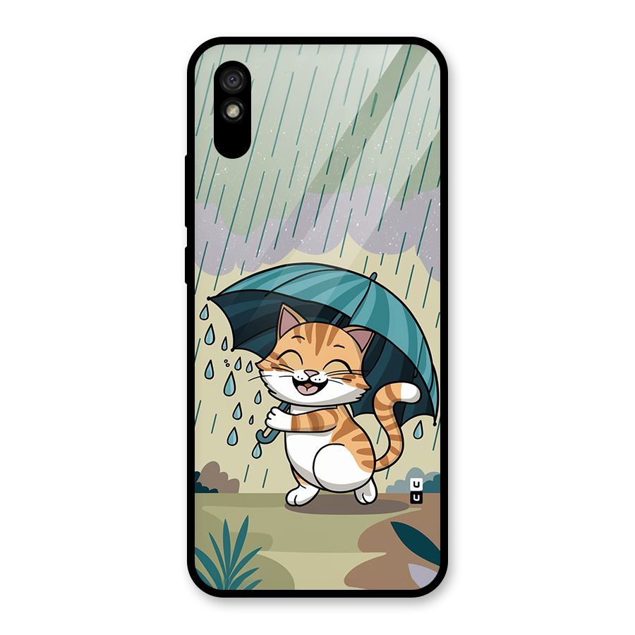 Cat In Rain Glass Back Case for Redmi 9A