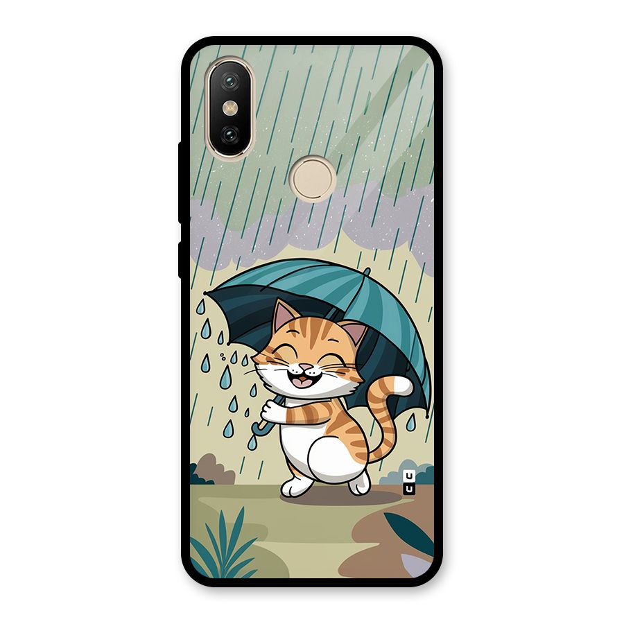 Cat In Rain Glass Back Case for Redmi A2