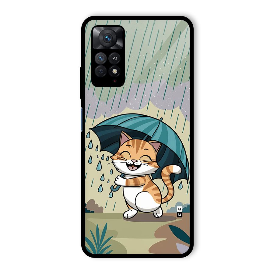 Cat In Rain Glass Back Case for Redmi Note 11 Pro