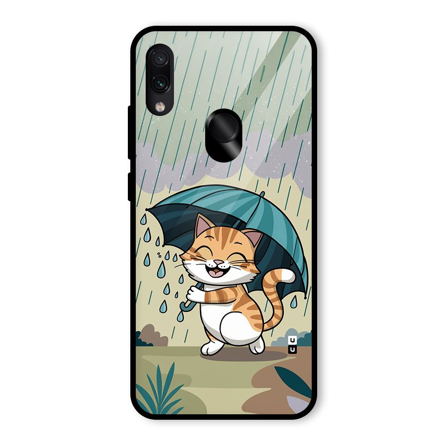 Cat In Rain Glass Back Case for Redmi Note 7 Pro