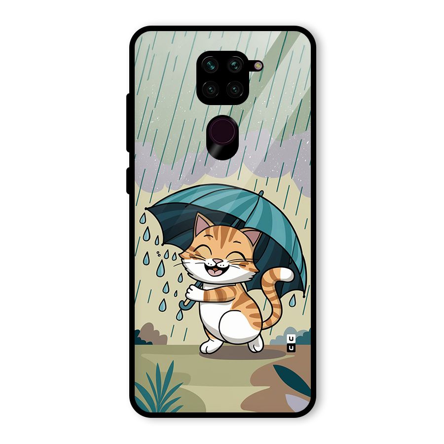 Cat In Rain Glass Back Case for Redmi Note 9