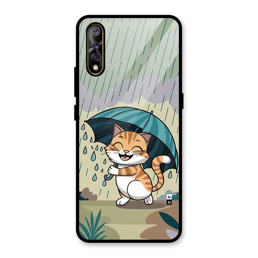 Cat In Rain Glass Back Case for Vivo S1