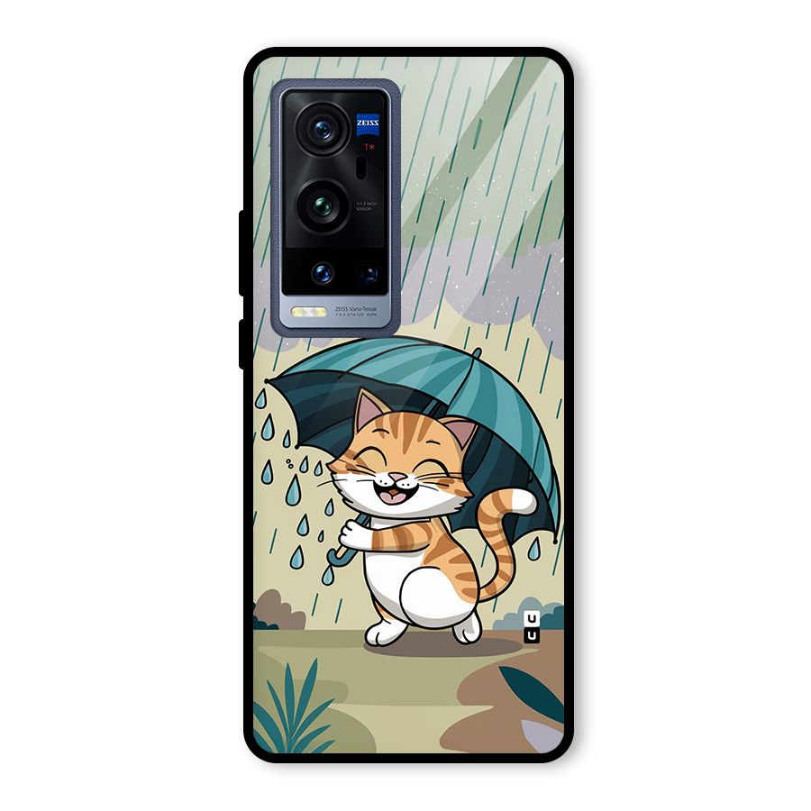 Cat In Rain Glass Back Case for Vivo X60 Pro Plus