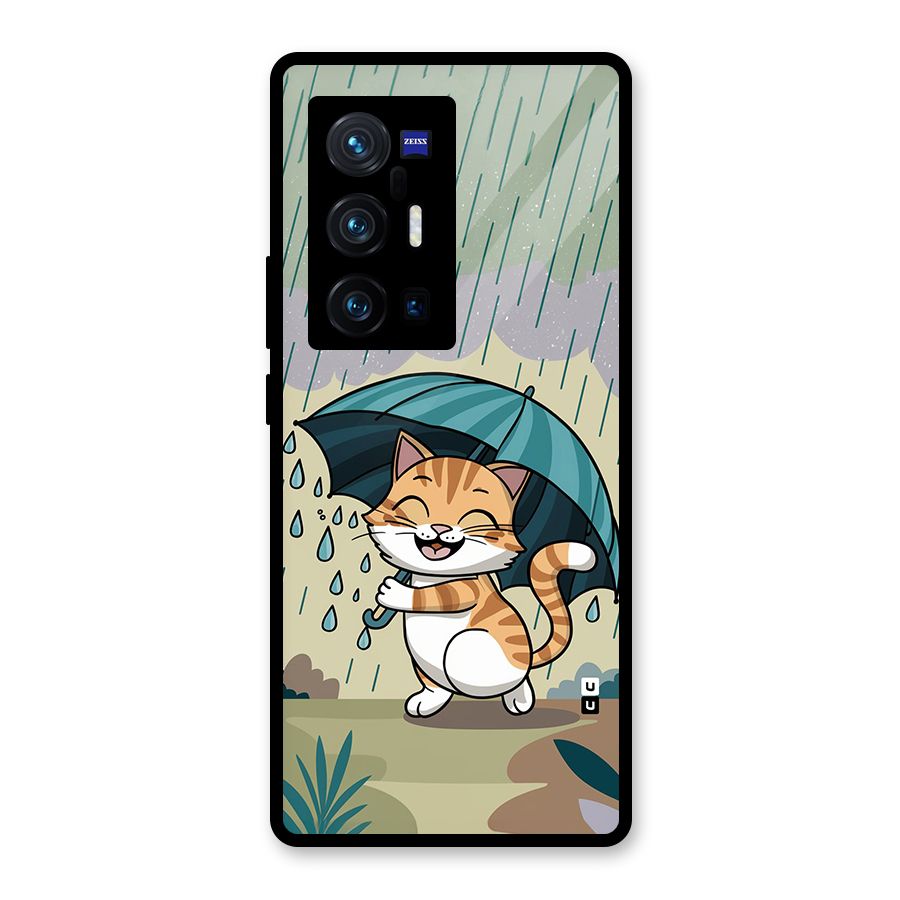Cat In Rain Glass Back Case for Vivo X70 Pro Plus