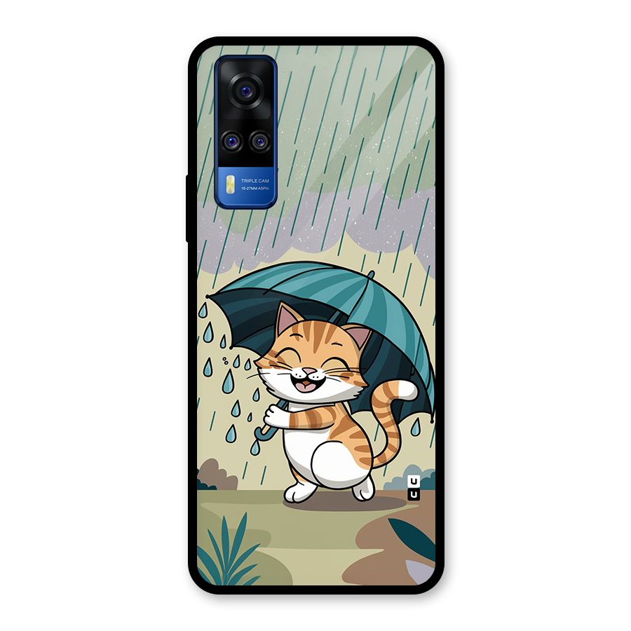 Cat In Rain Glass Back Case for Vivo Y31