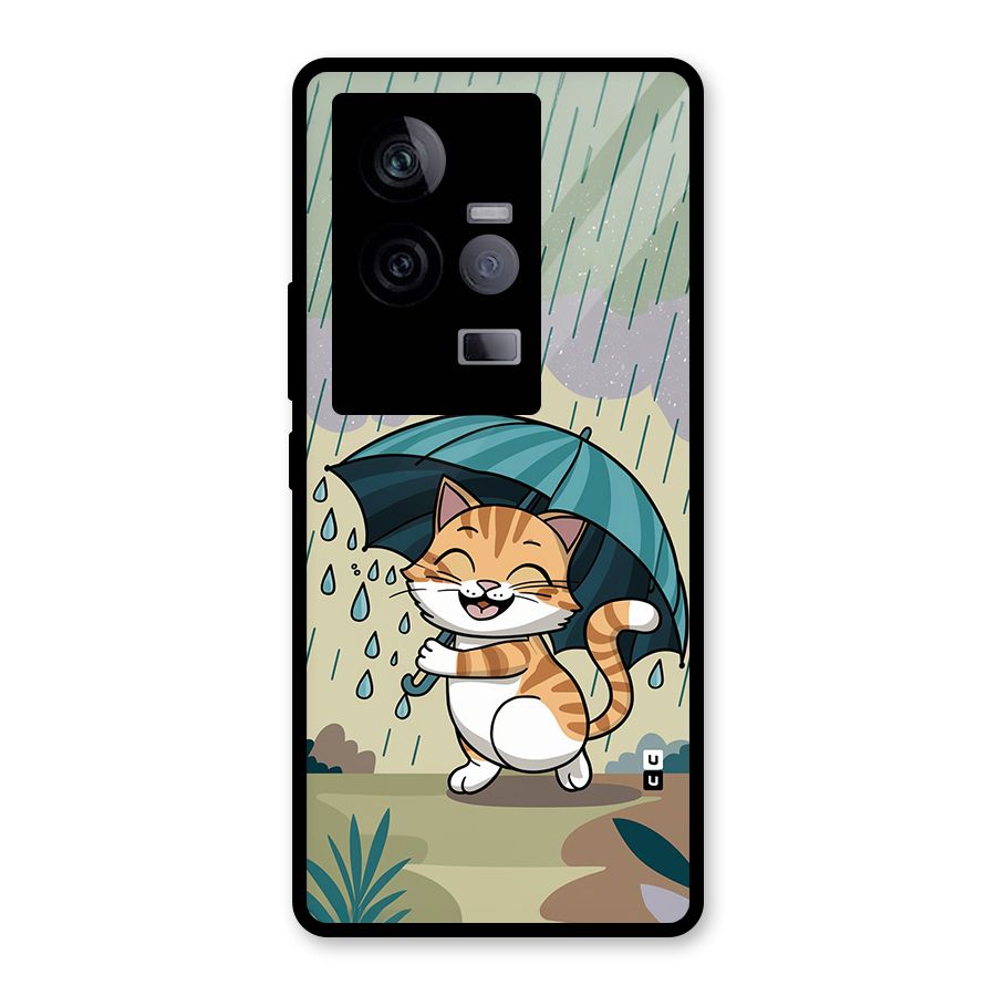 Cat In Rain Glass Back Case for Vivo iQOO 11 5G
