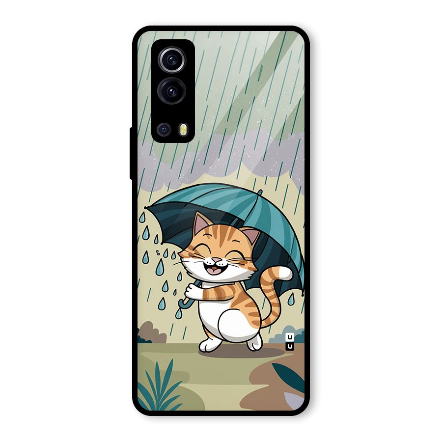 Cat In Rain Glass Back Case for Vivo iQOO Z3