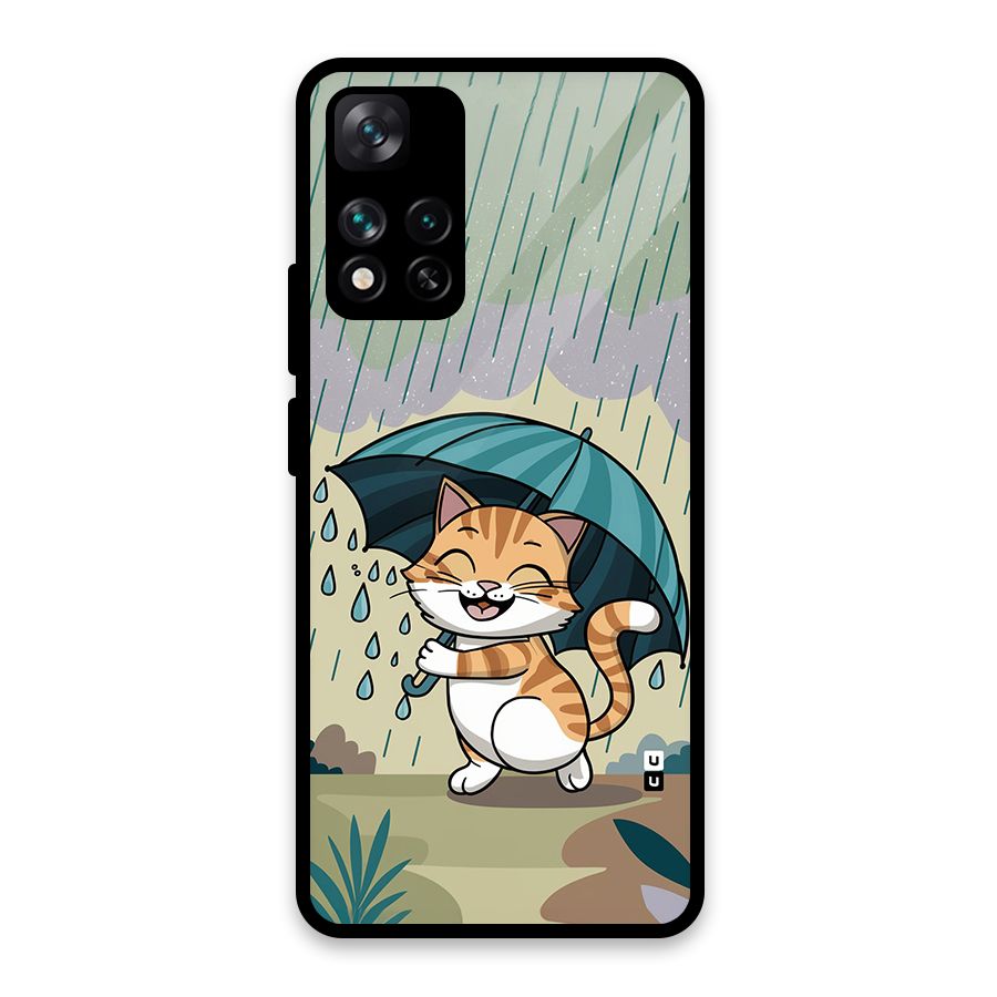 Cat In Rain Glass Back Case for Xiaomi 11i HyperCharge 5G