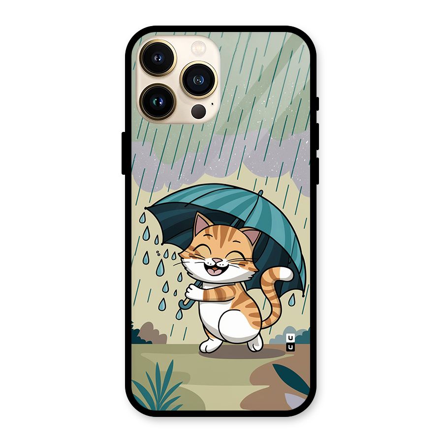 Cat In Rain Glass Back Case for iPhone 13 Pro Max