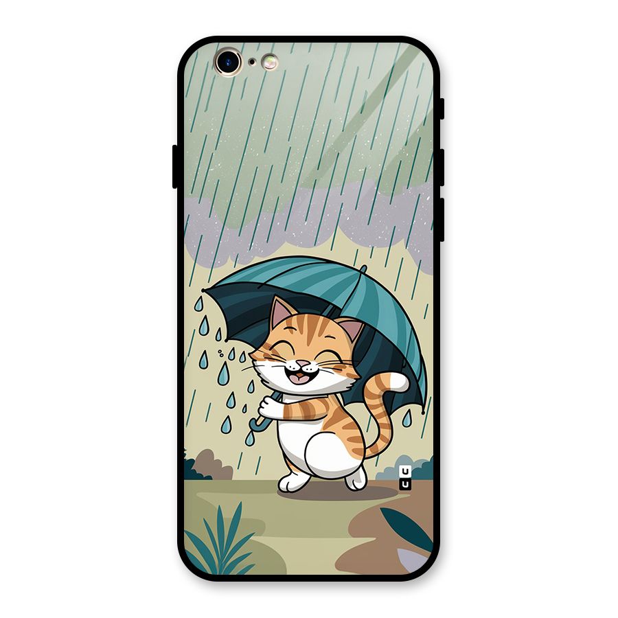 Cat In Rain Glass Back Case for iPhone 6 6S