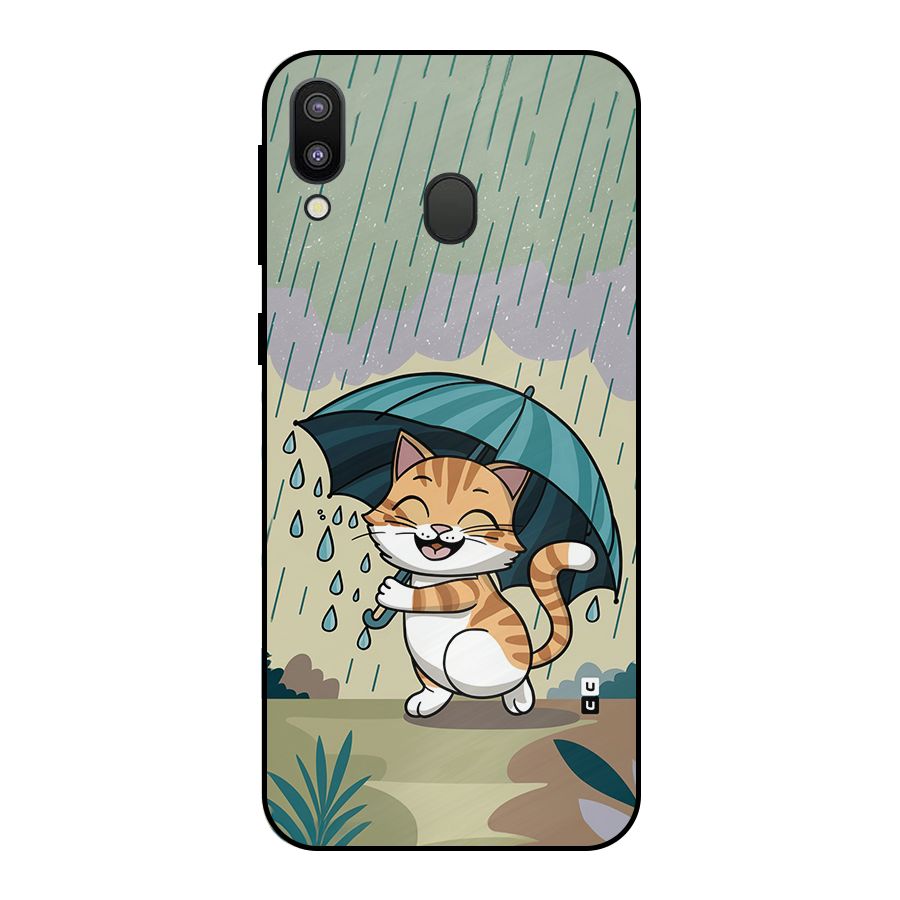 Cat In Rain Metal Back Case for Galaxy M20