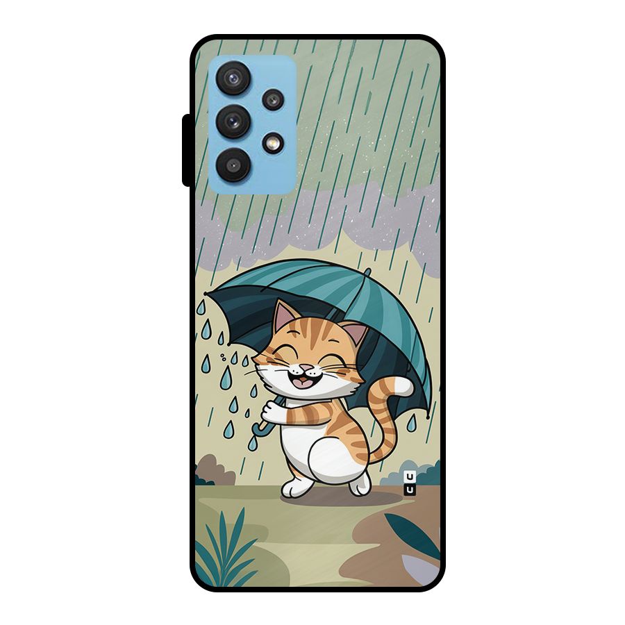 Cat In Rain Metal Back Case for Galaxy M32 5G