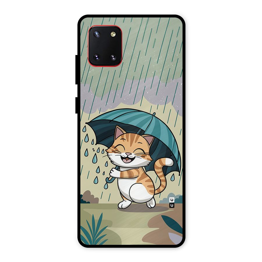 Cat In Rain Metal Back Case for Galaxy Note 10 Lite