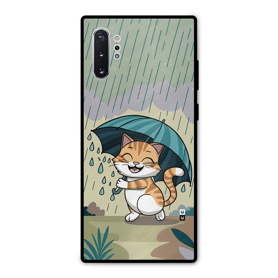 Cat In Rain Metal Back Case for Galaxy Note 10 Plus
