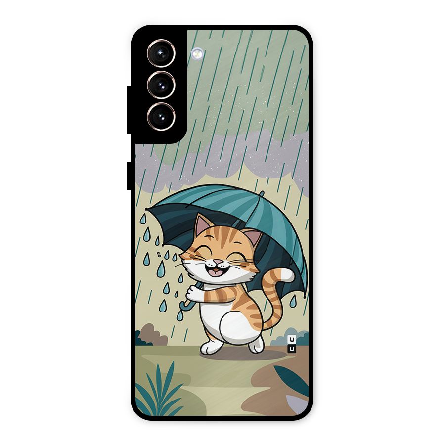 Cat In Rain Metal Back Case for Galaxy S21 Plus