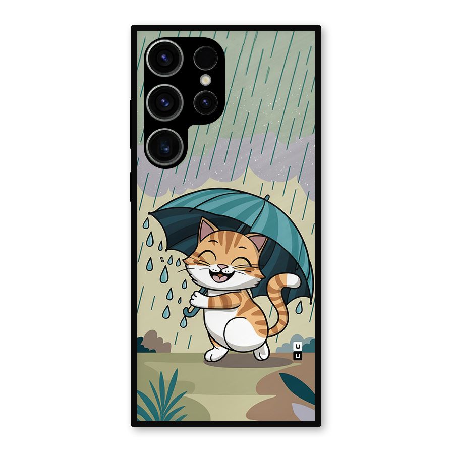 Cat In Rain Metal Back Case for Galaxy S23 Ultra