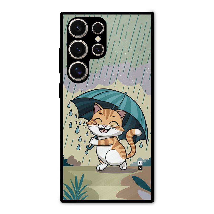Cat In Rain Metal Back Case for Galaxy S24 Ultra