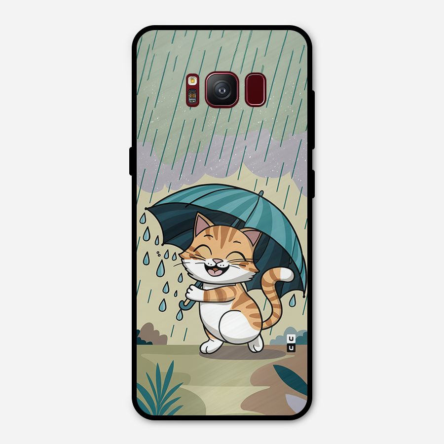 Cat In Rain Metal Back Case for Galaxy S8