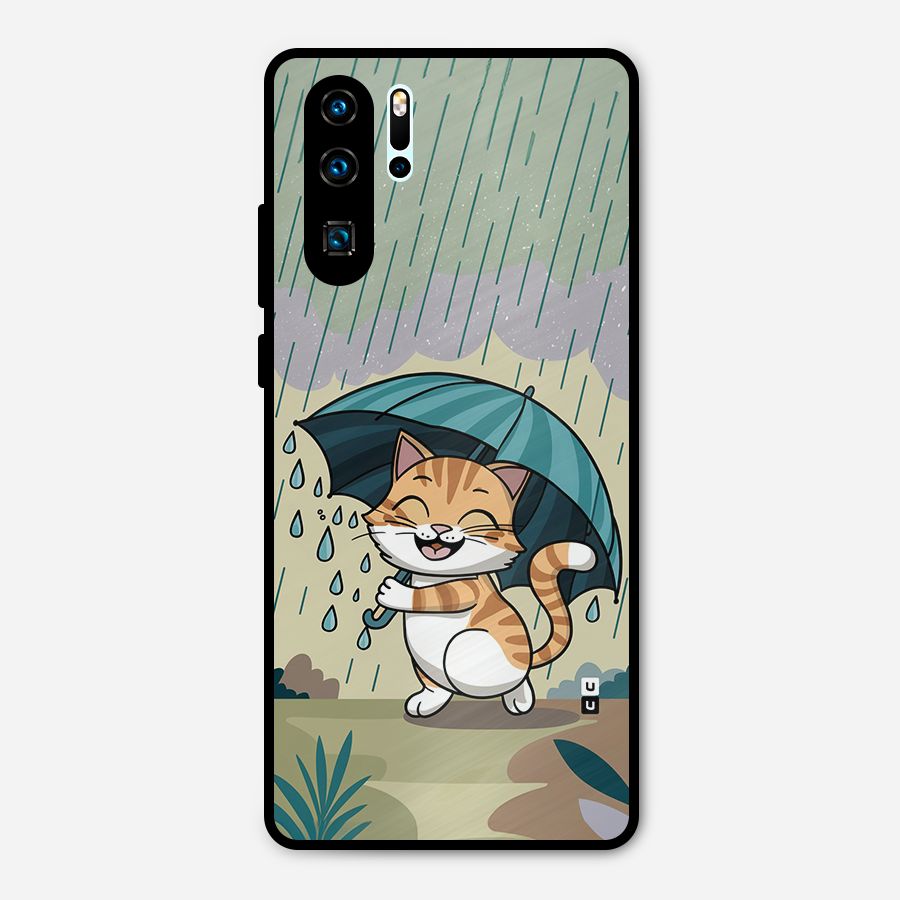 Cat In Rain Metal Back Case for Huawei P30 Pro