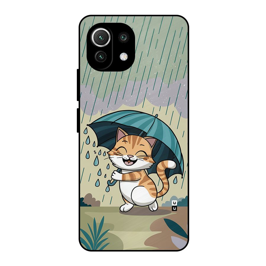 Cat In Rain Metal Back Case for Mi 11 Lite