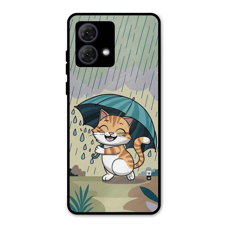 Cat In Rain Metal Back Case for Moto G84